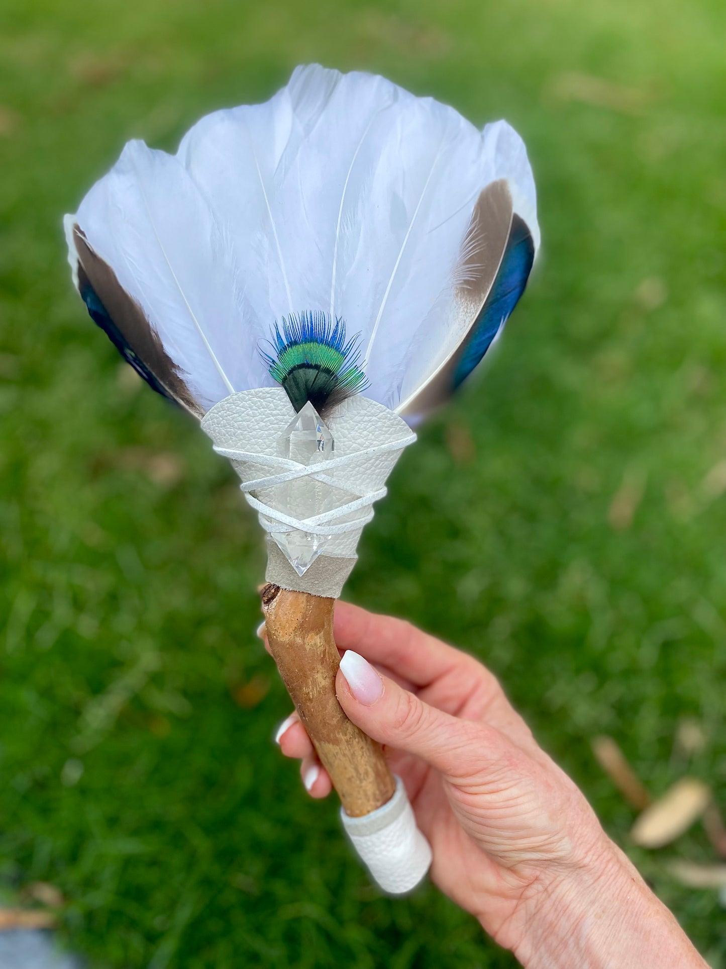 White Owl Feather Wand