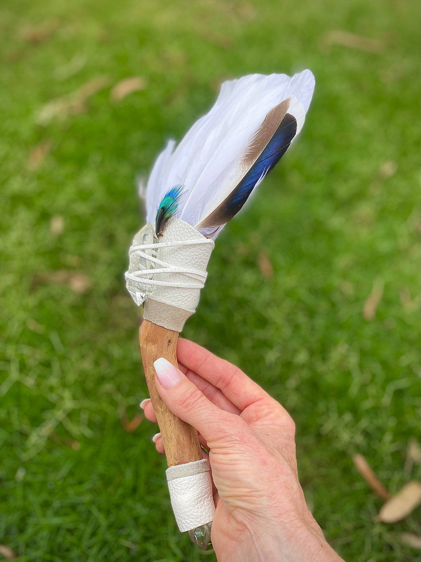 White Owl Feather Wand