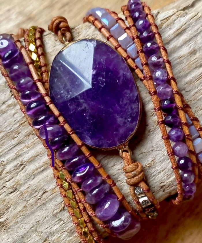 Amethyst Wrap Bracelet
