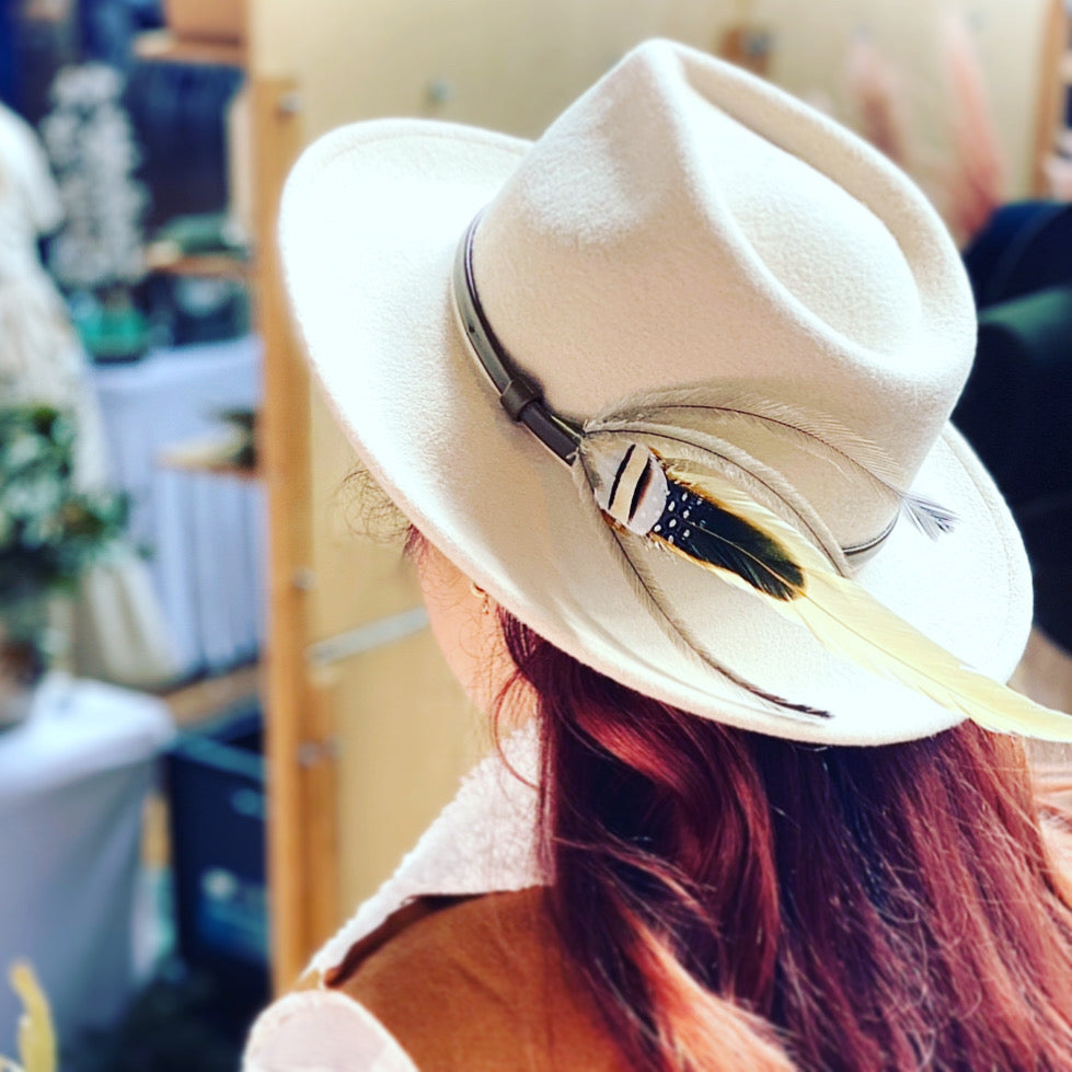 Feather hat pin