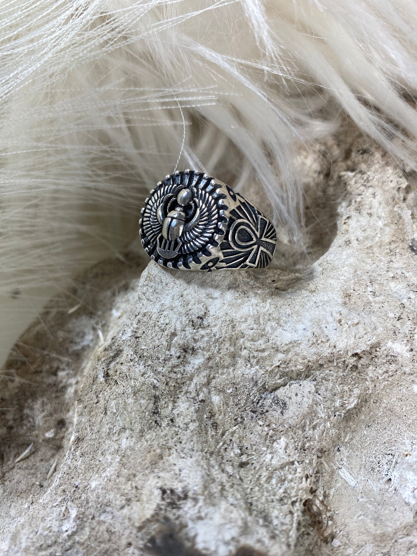 Scarab Ring Sterling Silver
