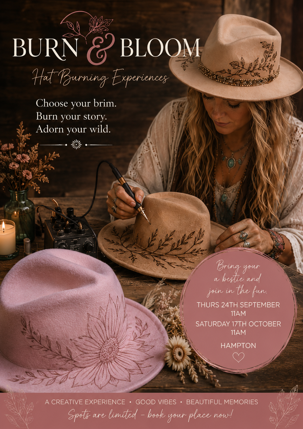 Burn and Bloom ~ Hat Burning Workshop