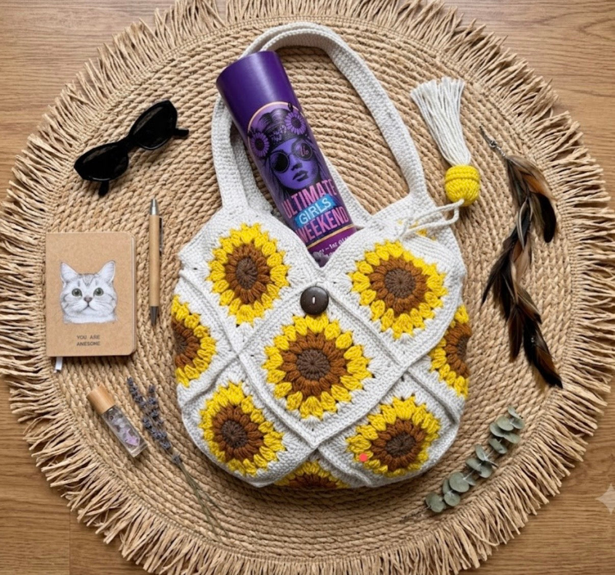 Sunflower Crochet Tote