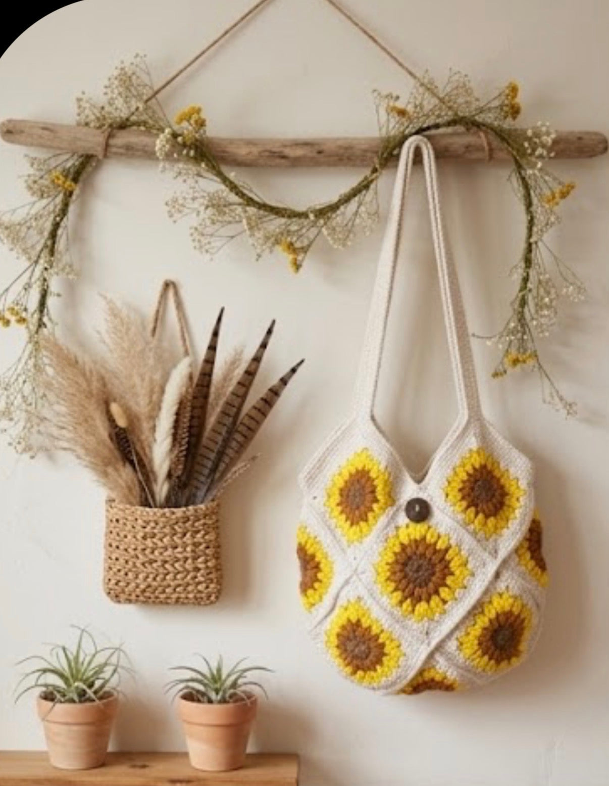 Sunflower Crochet Tote