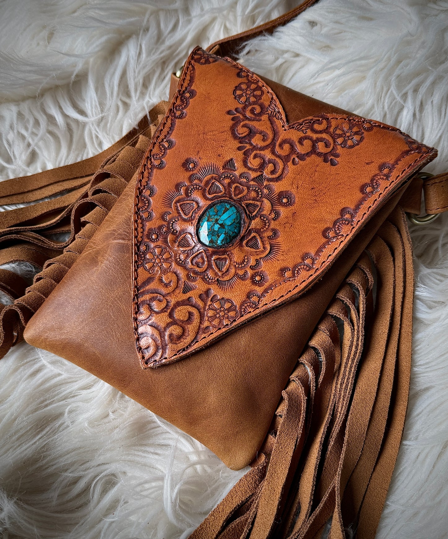 Desert Moon Leather Crossbody Bag