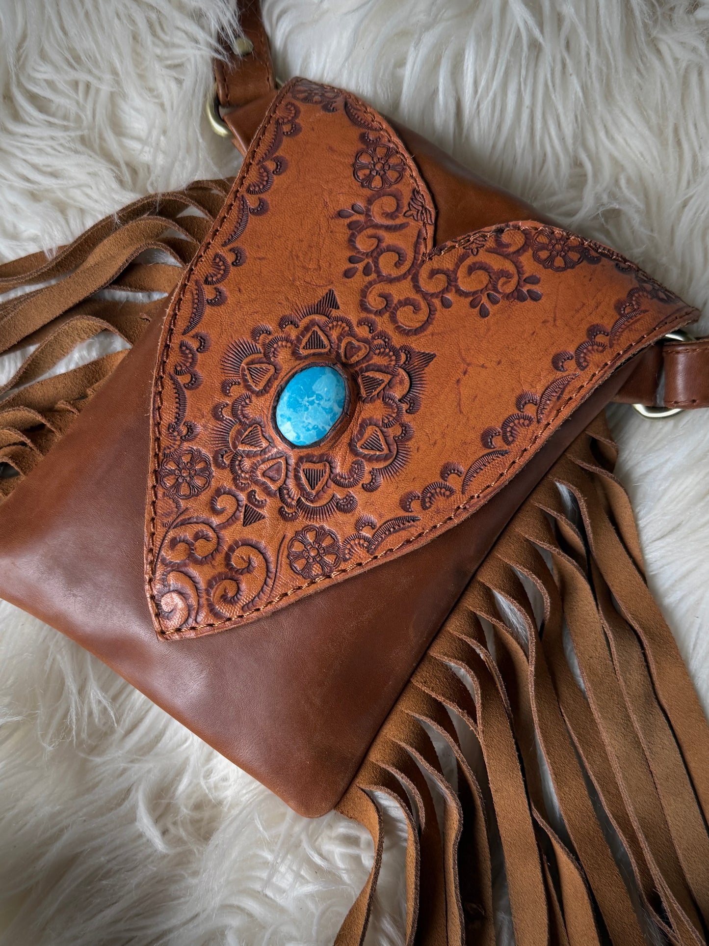 Desert Moon Leather Crossbody Bag