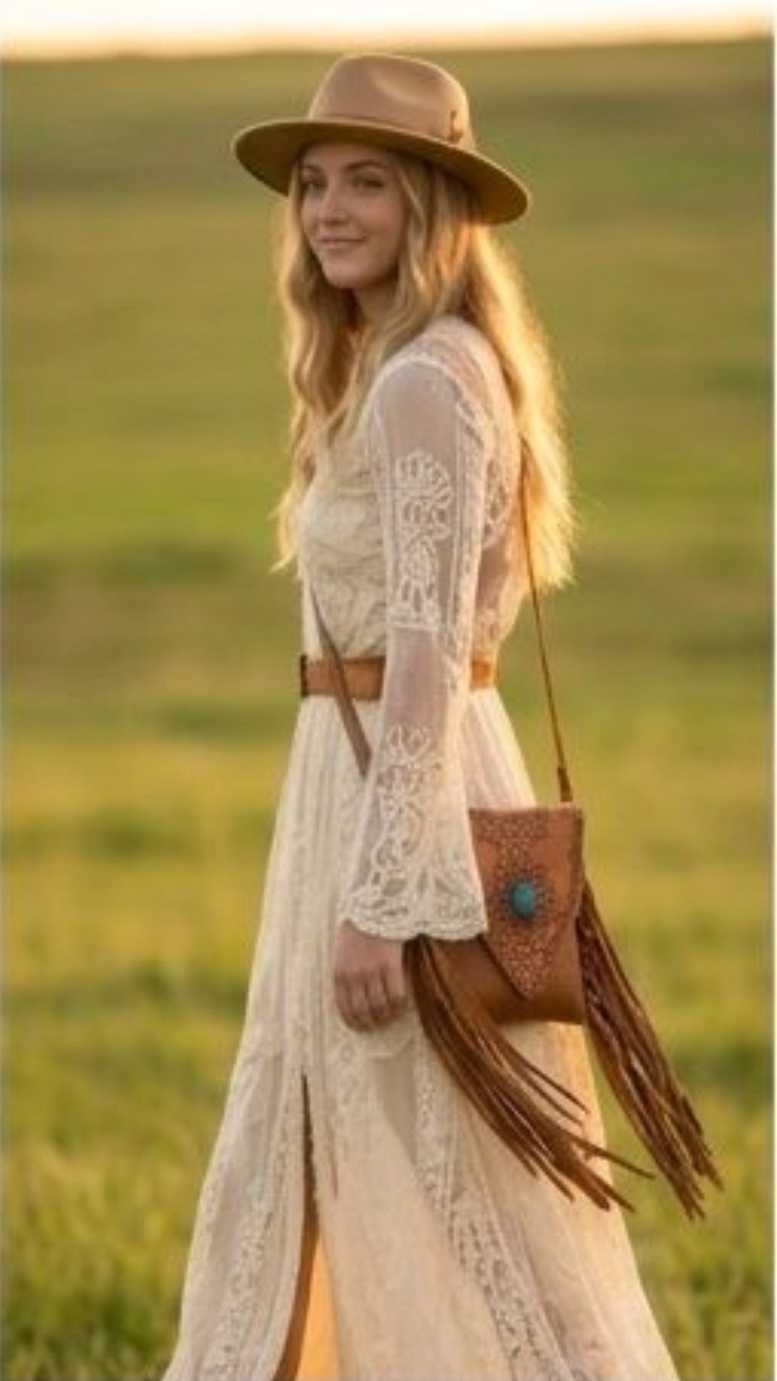 Desert Moon Leather Crossbody Bag
