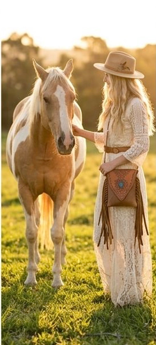 Desert Moon Leather Crossbody Bag