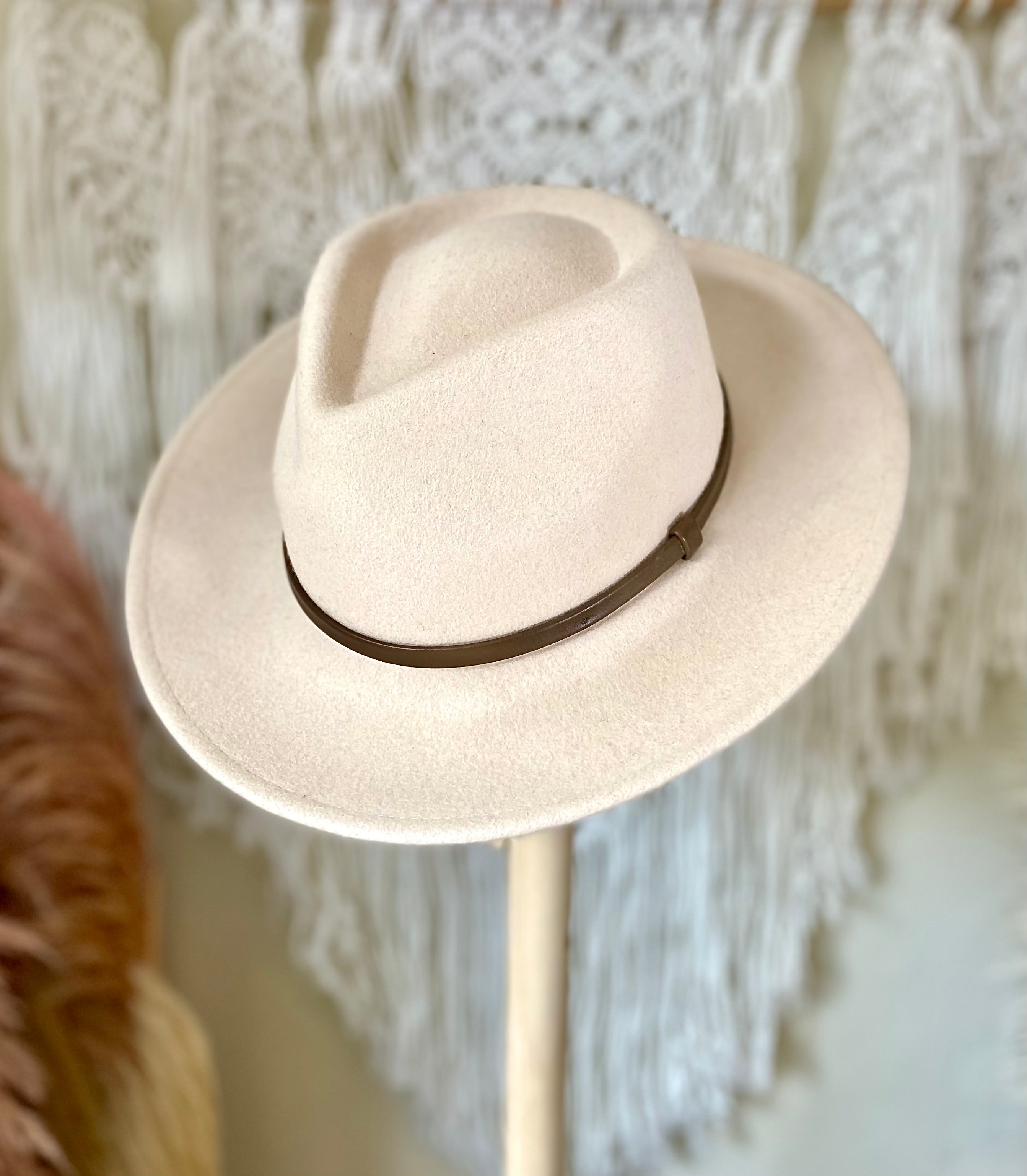 Lovely Bird Beige Felt Fedora Style Hat FREEBIRD STORES - JONES main image 4