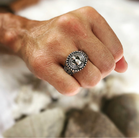 Scarab Ring Sterling Silver