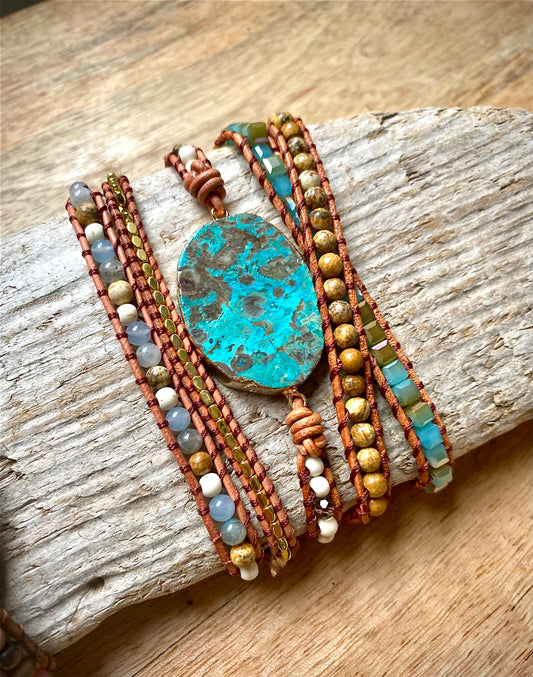 Ocean Jasper Crystal Wrap Bracelet